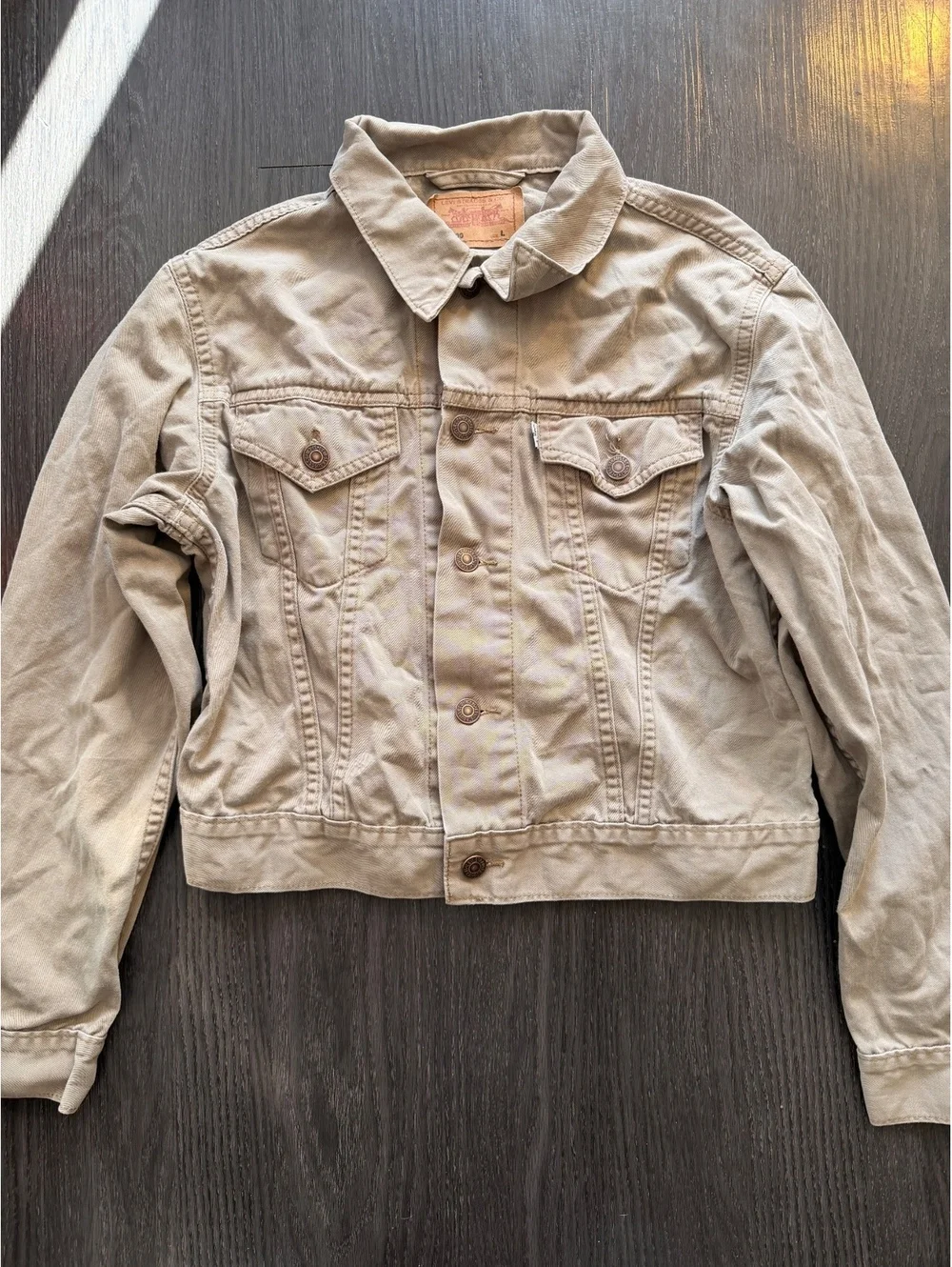 Levi's 78800 Youth Boys Khaki Tan Cotton Trucker Jacket L